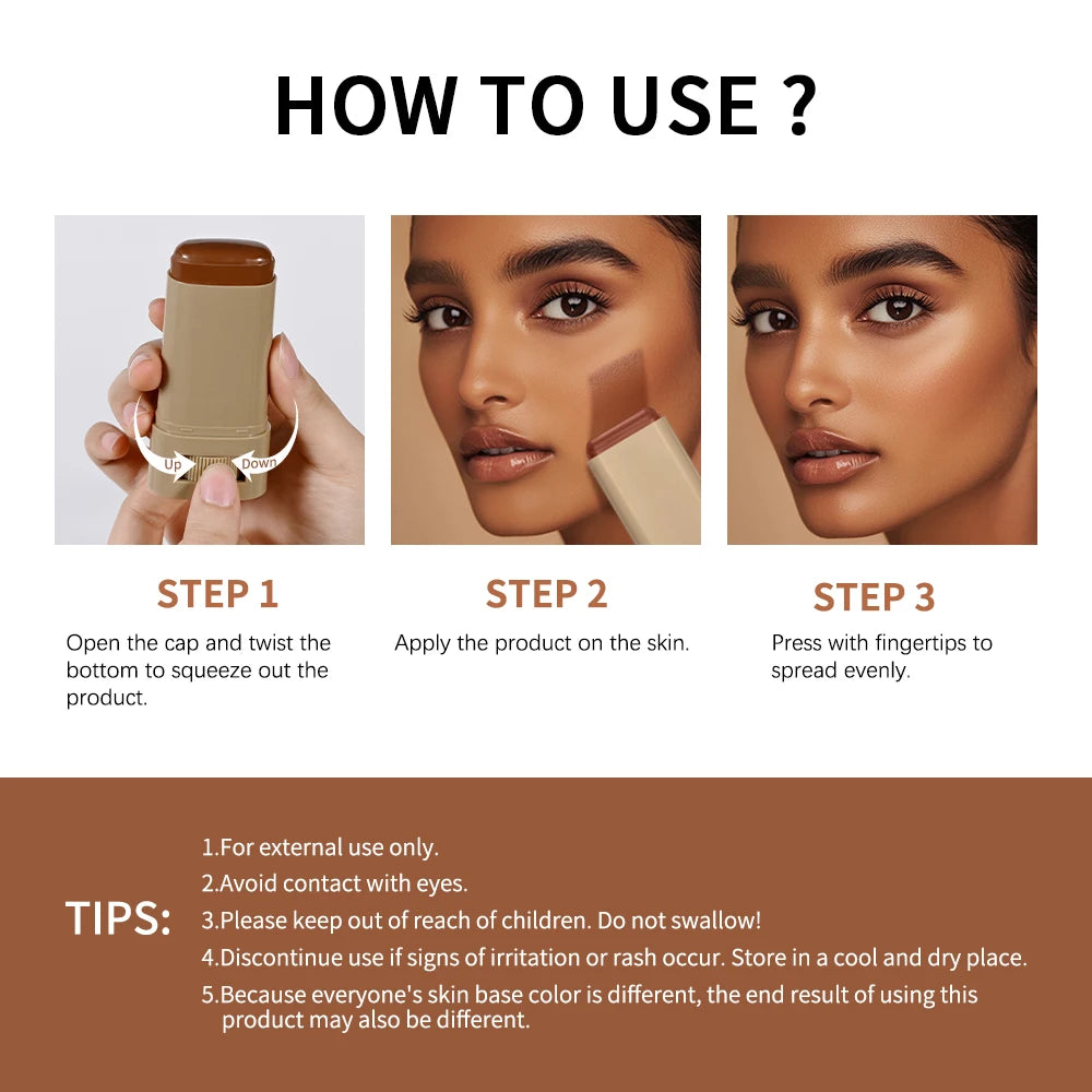 Stick Foundation Balm Serum Boosted Skin Tint Foundation Stick Smooth Plumper Hight Coverage Travel Bronze Foundation Stick Make Peaceful Pleasures Health and Wellness