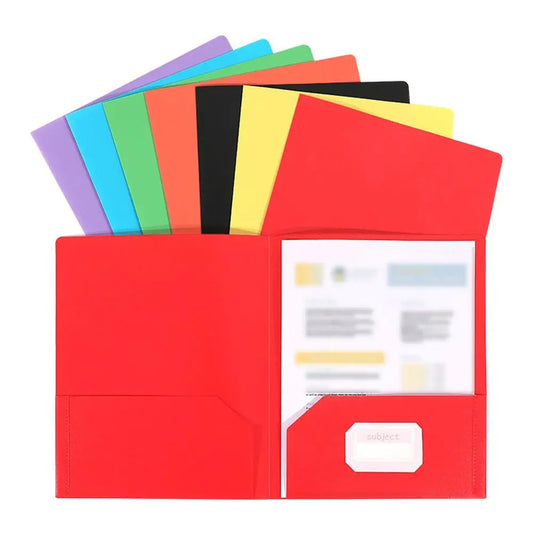 Plastic File Folder 2 Pockets & Business Card Slot – A4 Organizer Plastic File Folder Oasis Select