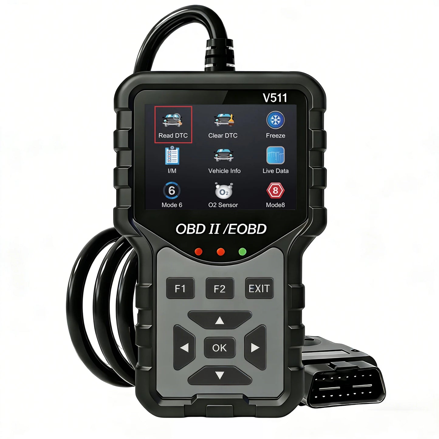 V511 OBD2 Car Diagnostic Scanner 2025 – 8 Languages Peaceful Pleasures Health and Wellness Grey