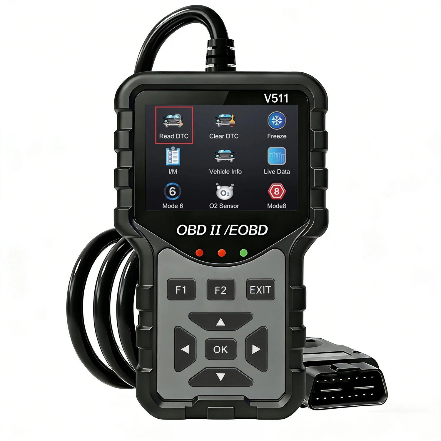 Obd Powered Obd2 Car Scanner V511 - Engine Fault Code Reader and Diagnostic Tool - Compatible with All Vehicles from 1996 Onwards, up to 36V, No Battery Required Peaceful Pleasures Health and Wellness Grey
