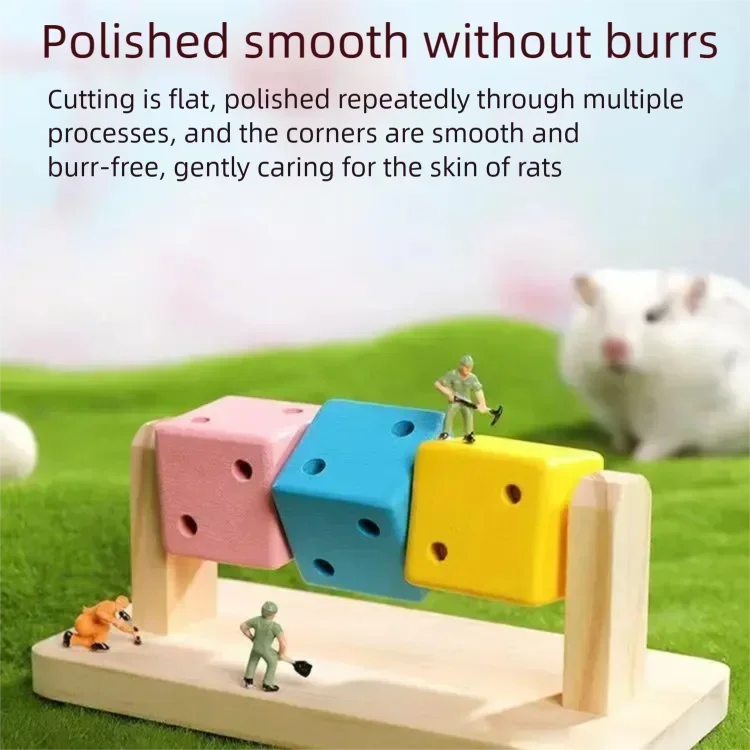 Wooden Cube Chew Toy for Birds, Parrots & Hamsters