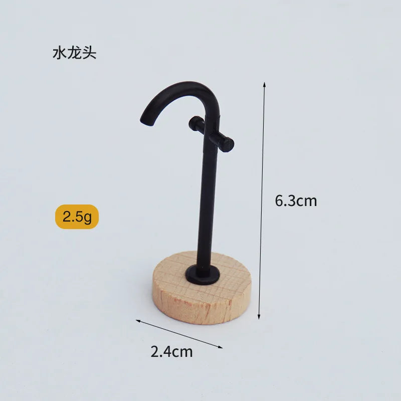 1:12 Dollhouse Simulation Bathroom Toy White Wash Basin Dollhouse 1/12 Dollhouse Simulation Toilet Model Furniture Miniature Peaceful Pleasures Health and Wellness Floor faucet
