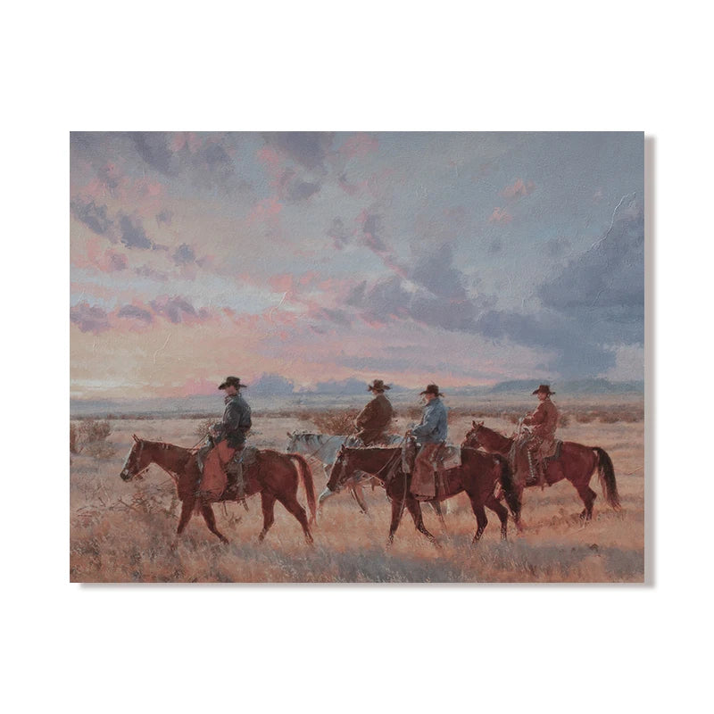 Vintage Cowboy Canvas Print | Rustic Western Wall Art Canvas Wall Art Peaceful Pleasures Health and Wellness 6 30x40cm Unframed