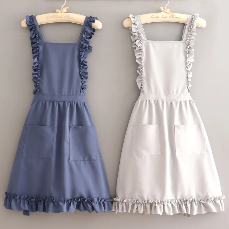 Cute Cooking Waterproof Princess Lace Apron Work Clothes Milk Tea Shop Nail Art Shop Flower Shop Durable Peaceful Pleasures Health and Wellness
