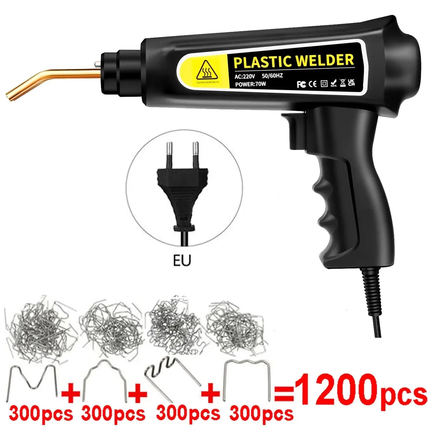 New Heat Gun Plastic Welding Machine Bumper Soldering Iron Staples Bumper Repair Car Tools Kit HOT Stapler Plastic Welder Peaceful Pleasures Health and Wellness 220V with 1200Pcs