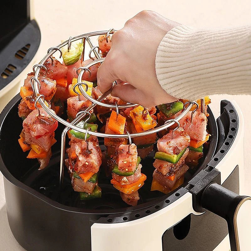 Air Fryer Vertical Skewer Rack – Stainless Steel, 12 Needles