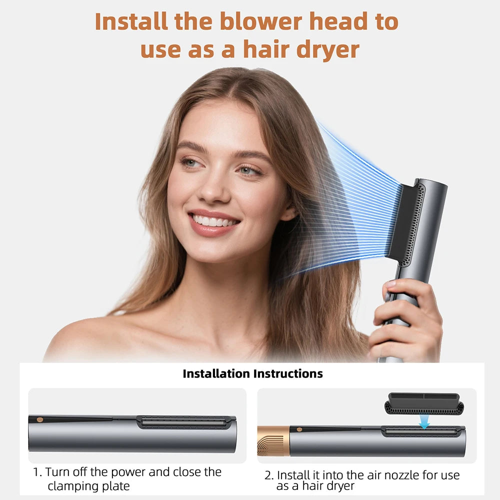 Professional 3-in-1 Hair Dryer and Straightener Negative Ion Hot Air Brush Long Lasting Styling Tool Wet and Dry Straightener Peaceful Pleasures Health and Wellness