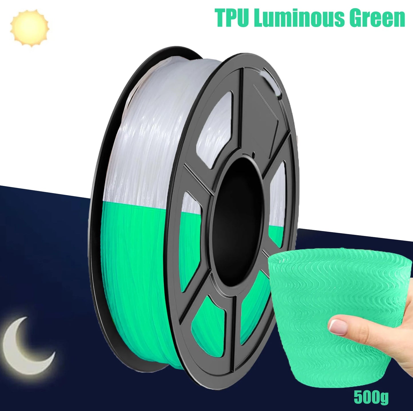 Color Changing Rainbow TPU Filament 95A – Flexible 3D Printing