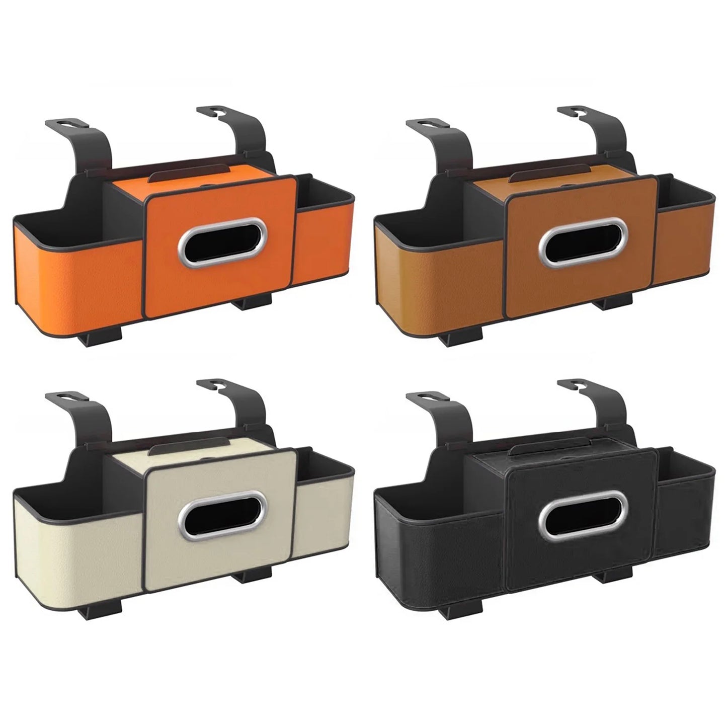 Multifunctional Car Organizer with Cup Holder Tissue Box and Hooks Vehicle Seat Back Hanging Storage Box Travel Accessories Peaceful Pleasures Health and Wellness
