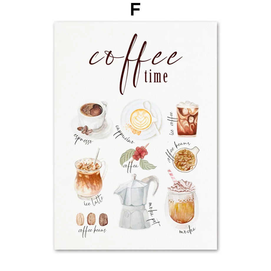 Nordic Coffee Cup Canvas Wall Art | Kitchen Surrealism Print