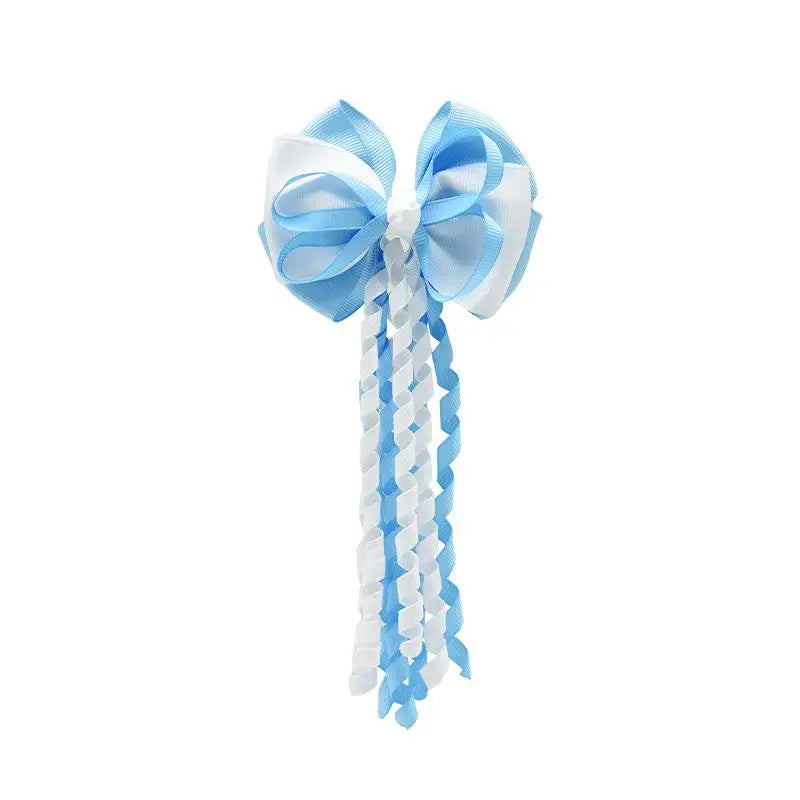 Festival Bow Hair Clips – Curly Ribbon Tassel Hairpins for Girls