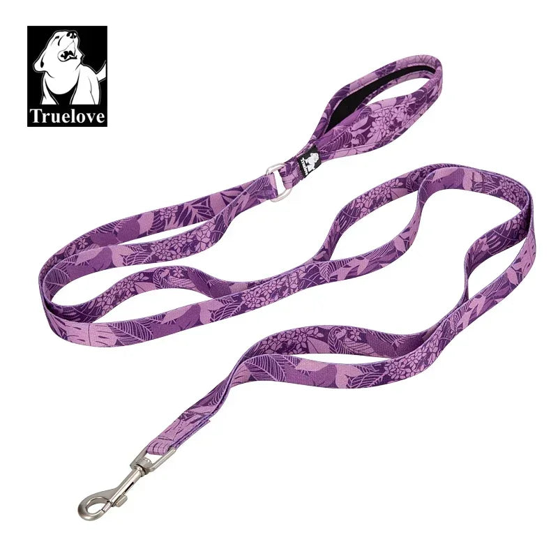 Truelove Floral Pet Leash Neoprene Padded Handle Extra Traffic Control Dog and Cat Strong Enough and Easy to Use Travel TLL3112 Peaceful Pleasures Health and Wellness Camouflage PURPLE M france