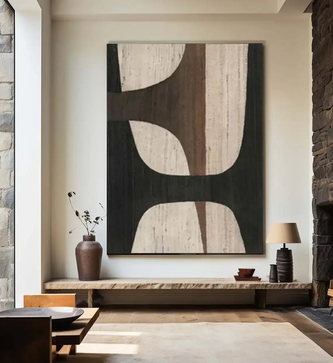 Large Handmade Painting Original Beige And Brown Abstract Painting Beige Texture Painting Canvas Wall Art For Living Room Dec Peaceful Pleasures Health and Wellness B 50x70cm Unframed