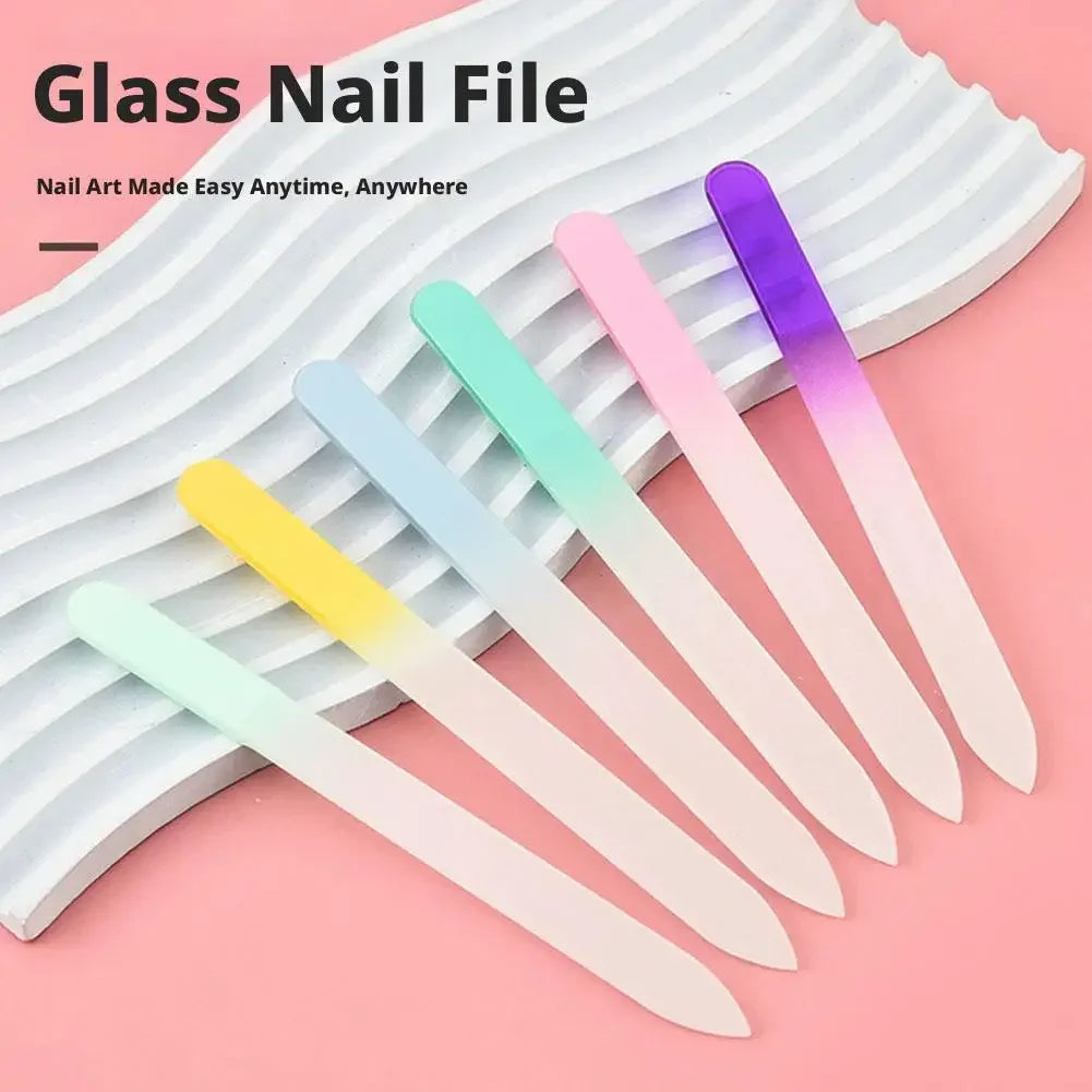 Crystal Glass Nail File with Case — Double-Sided Polish Nail Art Tools Peaceful Pleasures Health and Wellness