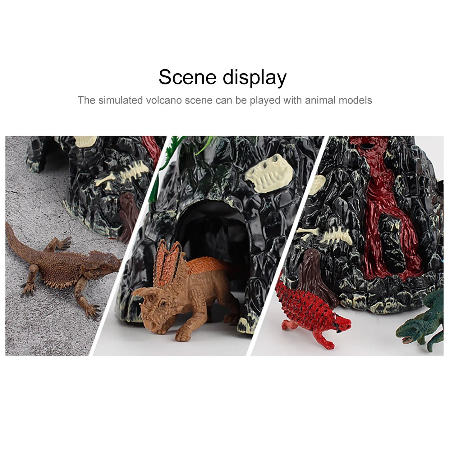 Simulation Volcano Model Spray Light Dinosaur Sound Model Toy Accessories Science Nature Toys Peaceful Pleasures Health and Wellness