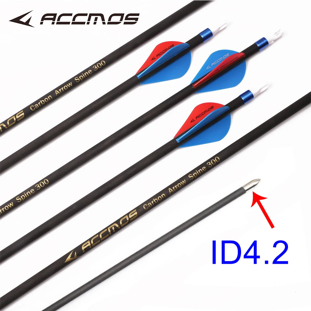 ACCMOS Arrow Pure Carbon Arrows ID4 2 6 Spine 300 1800 Rod Rubber