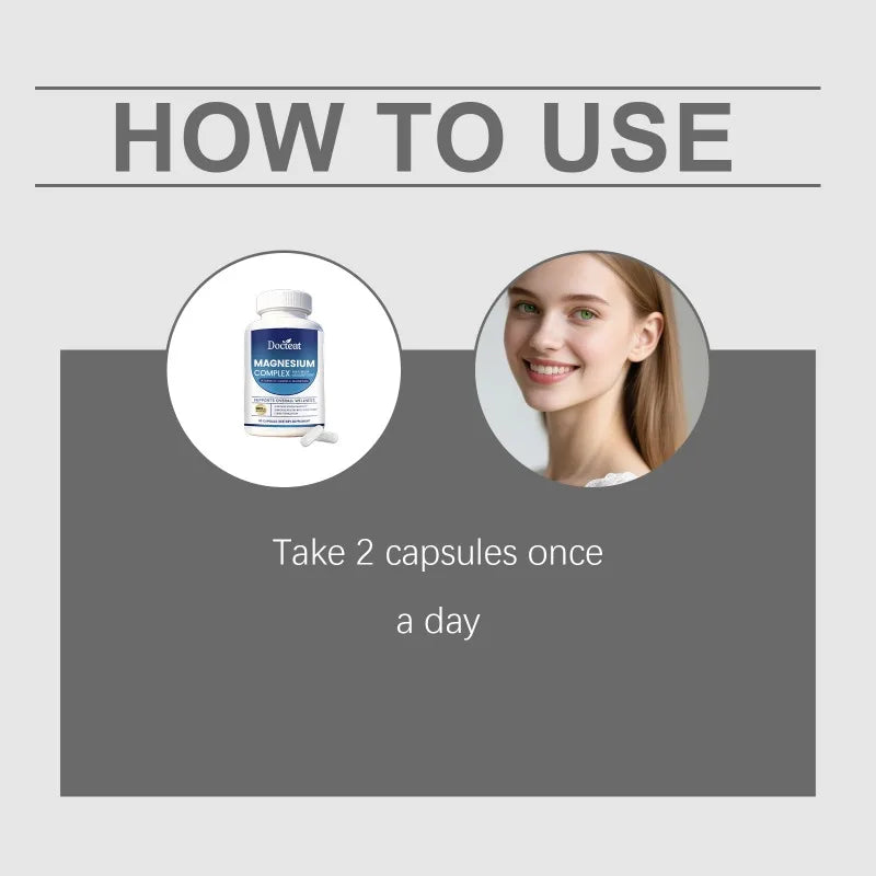 Docteat Composite Magnesium Capsules | Easy-Absorb Adult Formula