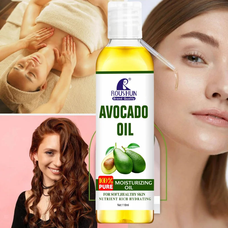 118ml Avocado Body Oil Moisturizing and Nourishing Skin Large Capacity Full Body Essential Oil for Body, Face, Hand, Lip, Eye， Peaceful Pleasures Health and Wellness