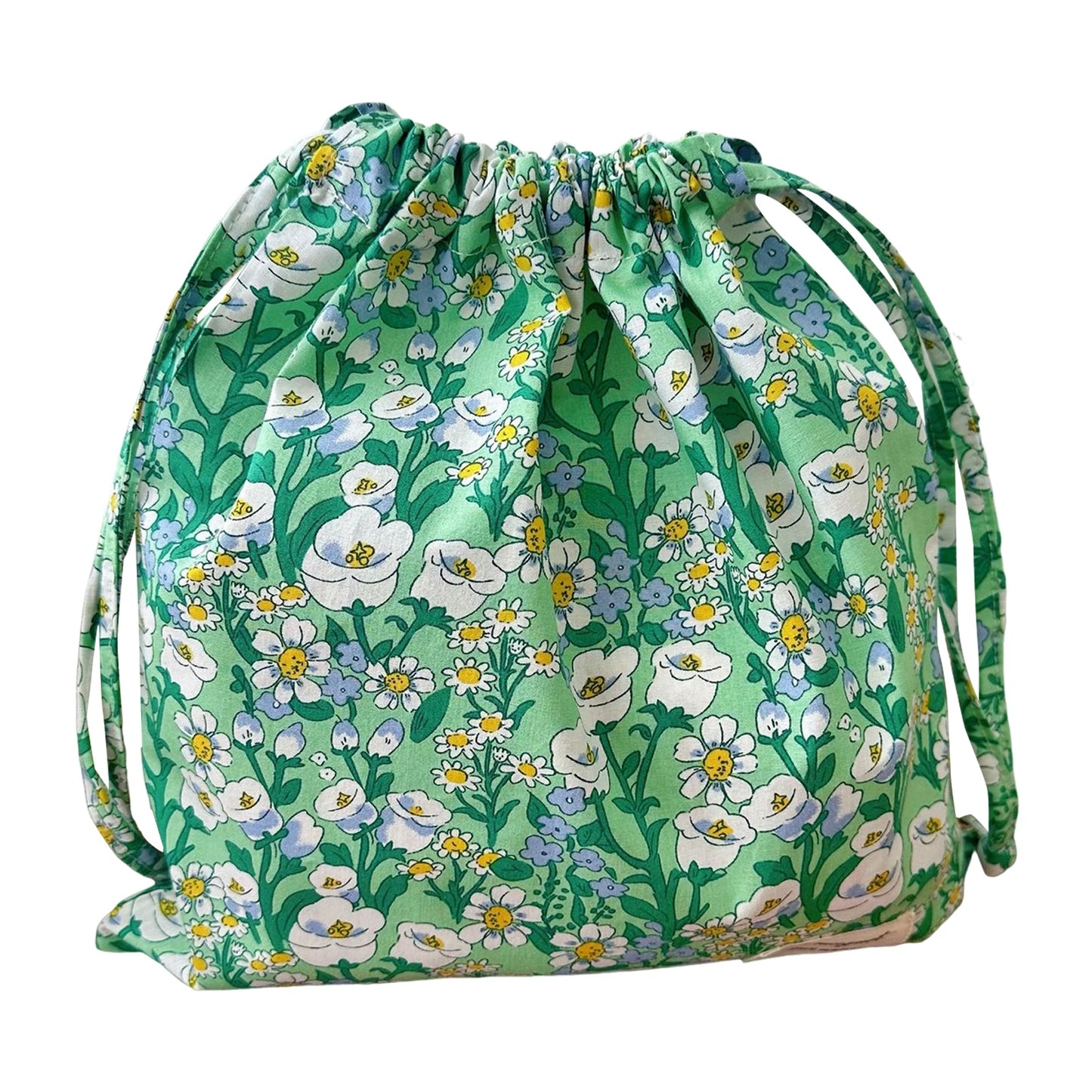 Floral Drawstring Bags Gift Bags Multi-functional Small Objects Storage Bag for Wedding Birthday Party Favors Peaceful Pleasures Health and Wellness C