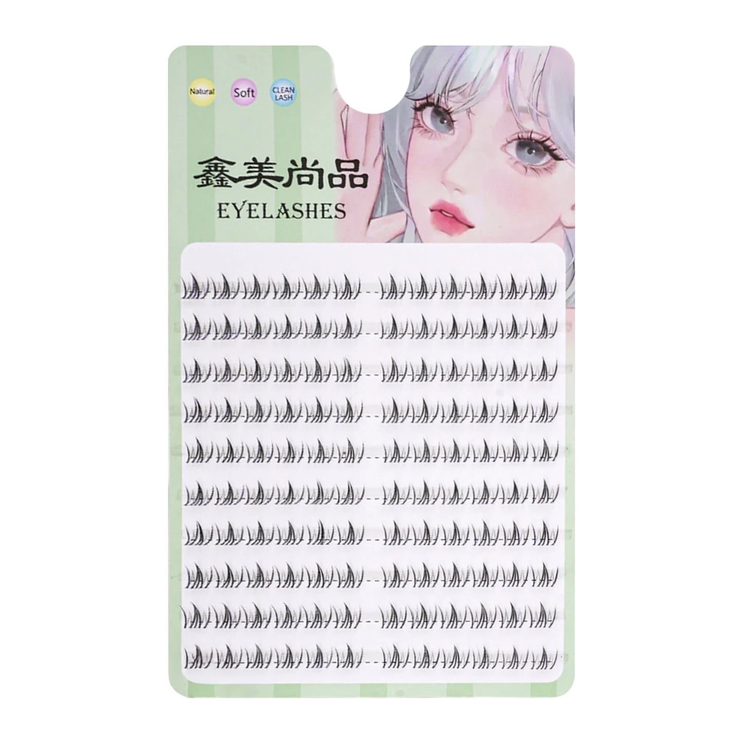 Lower Eyelash V-Shaped Clusters Fake Lashes 10 Rows Air Sensation Eyelashes Natural Transparent Stem Makeup Extension Tools Peaceful Pleasures Health and Wellness 2