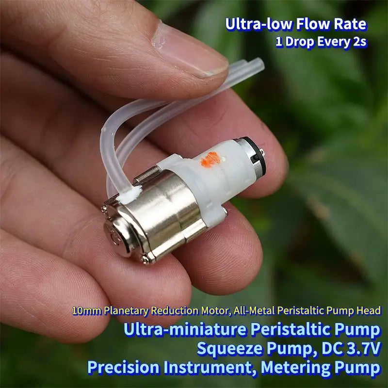 Mini 10MM Planetary Gear Metering Pump DC 3.7V Ultra Micro Peristaltic Pump Squeezing Dosing Pump Precision Small Flow Motor Peaceful Pleasures Health and Wellness