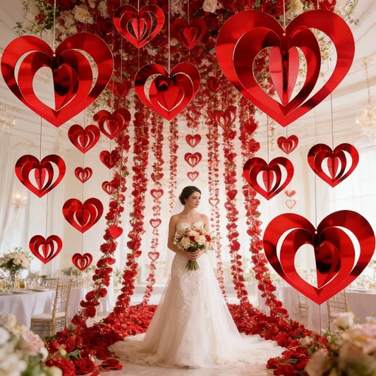 3D Love Flower Spiral Hanging Party Decorations – 16 Pcs Party Hanging Decoration Oasis Select