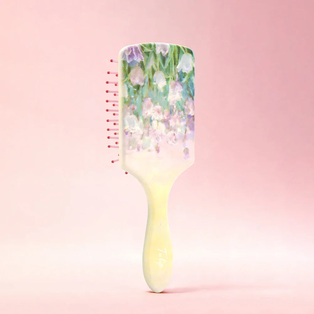 Tulip Oil Painting Air Cushion Hairbrush – Anti-Static Detangling