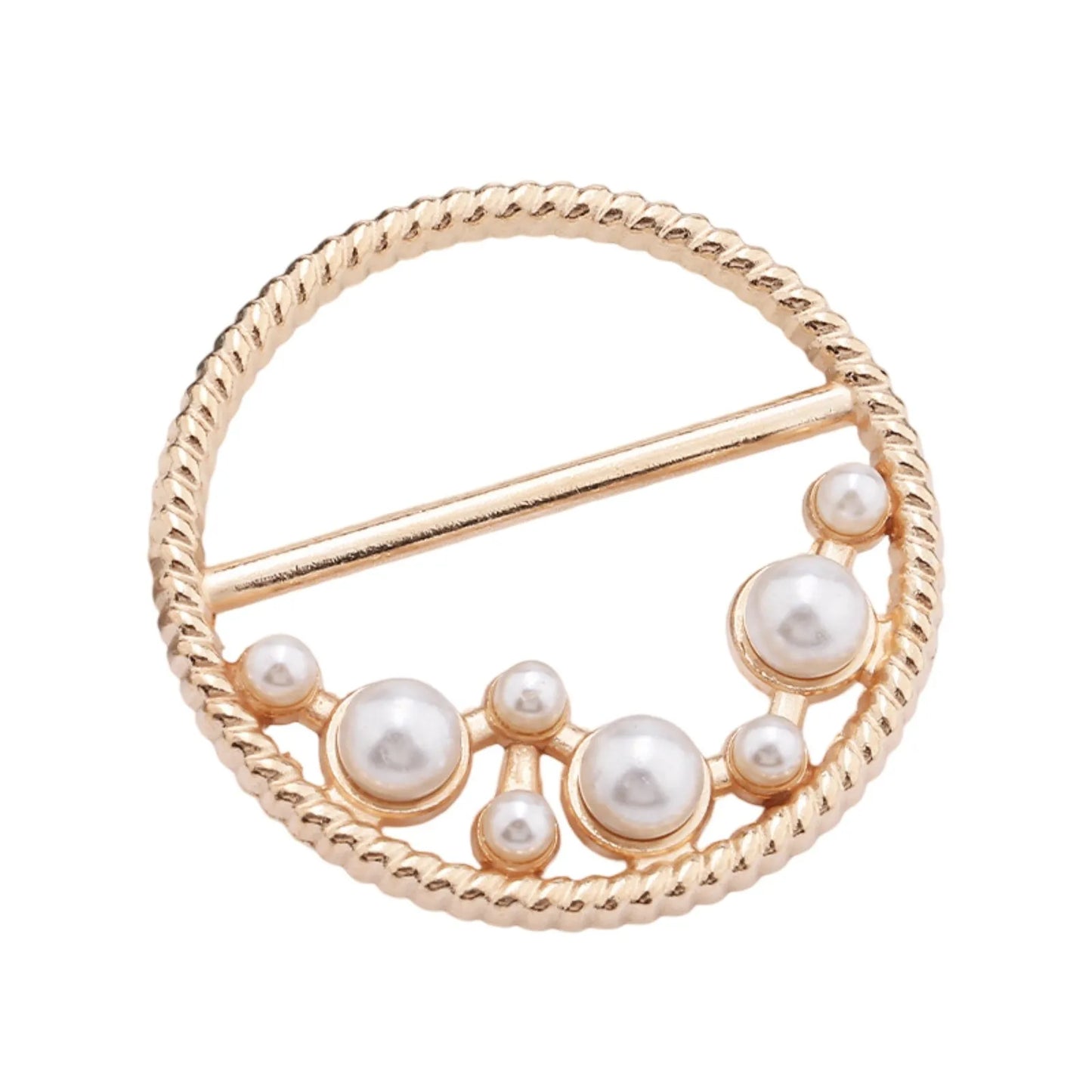 New Fashion Corner Hem Waist Knotted Brooches Crystal Pearl Metal Hijab Scarf Ring Button Shirt T-shirt Fixed Buckle Accessories Peaceful Pleasures Health and Wellness