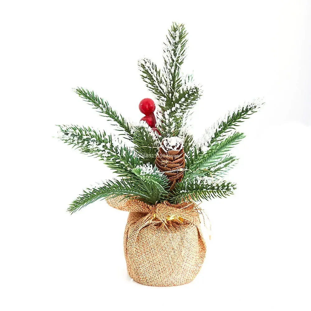 20cm Miniature Christmas Tree Mini Artificial Christmas Tree Vivid Decorations Portable Delicate Tree Ornaments Desktop Decor Peaceful Pleasures Health and Wellness