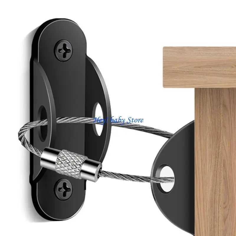 Anti-Tip Furniture Anchors 2-Pack | Metal Wall Safety Straps