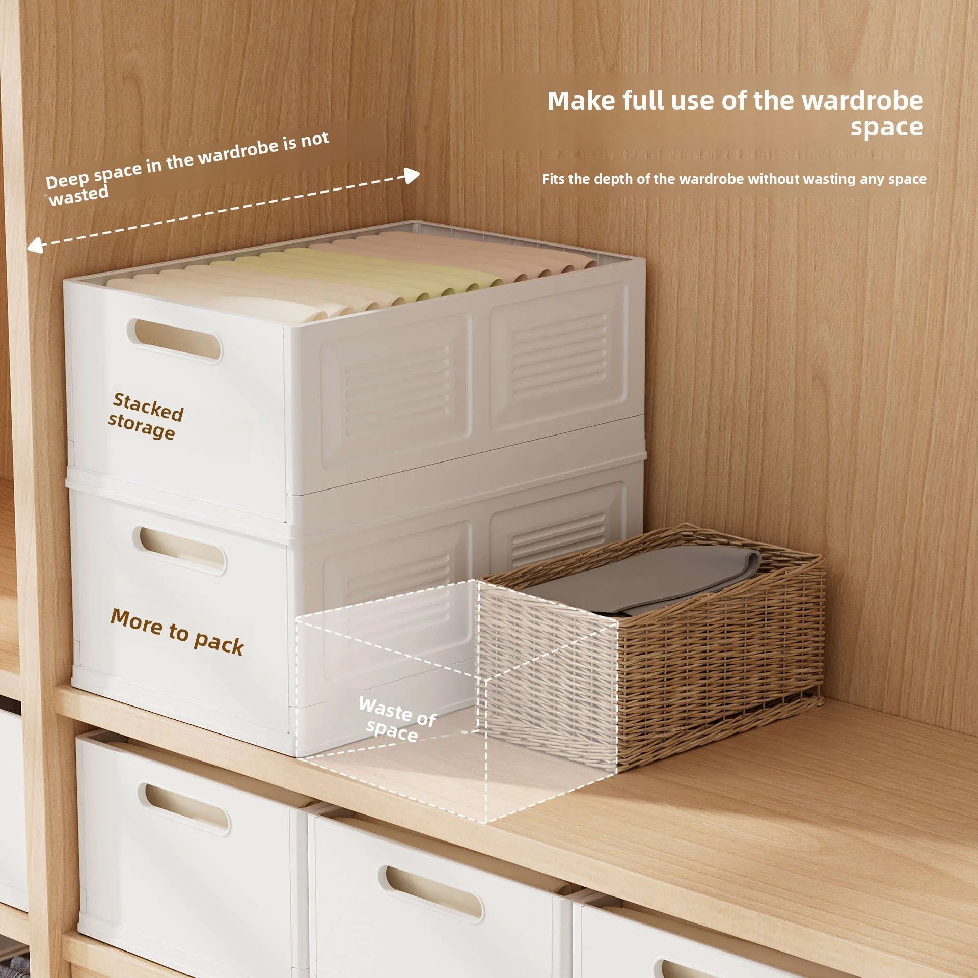 Foldable Clothes Storage Box: Large Capacity Organizer for Underwear, Pants & Wardrobe Items in Home Closets Peaceful Pleasures Health and Wellness