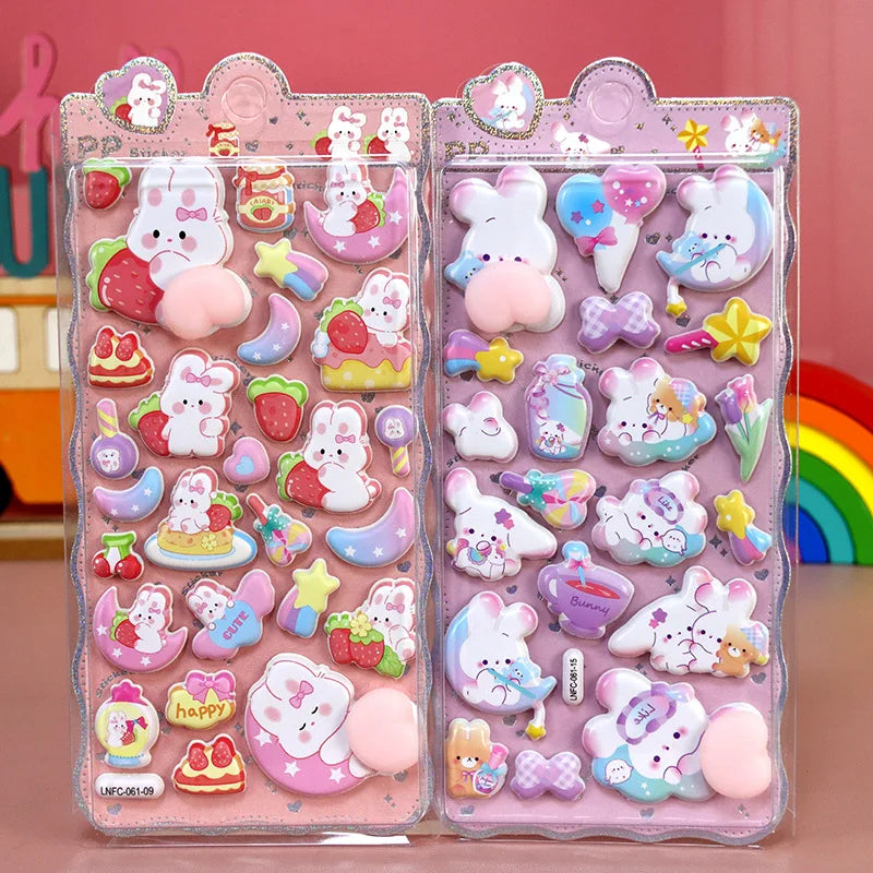 3D Cute Animal Butt Puffy Stickers | Scrapbook & Decal Sheet