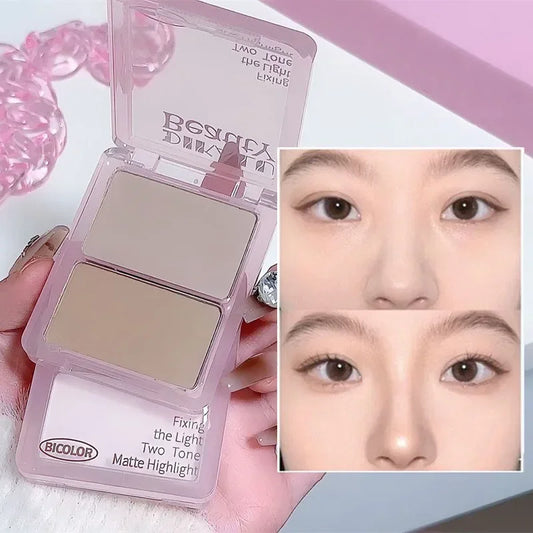 Two-Tone Contour & Highlight Powder Palette | Bronzer Makeup Contour Highlight Palette Peaceful Pleasures Health and Wellness