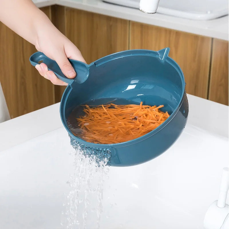 Multifunctional 9-in-1 Vegetable Chopper, Carrot and Potato Manual Shredding and Slicing Machine, Radish Chopper, Kitchen Tool Peaceful Pleasures Health and Wellness