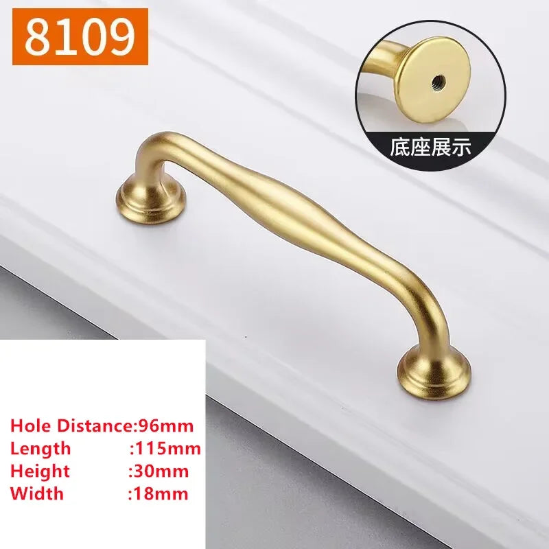 Pearl Gold Aluminum Cabinet Drawer Handle & Furniture Knob