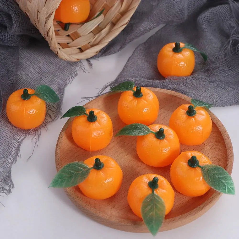 10pcs Mini Artificial Plastic Oranges – Realistic Fruit Props