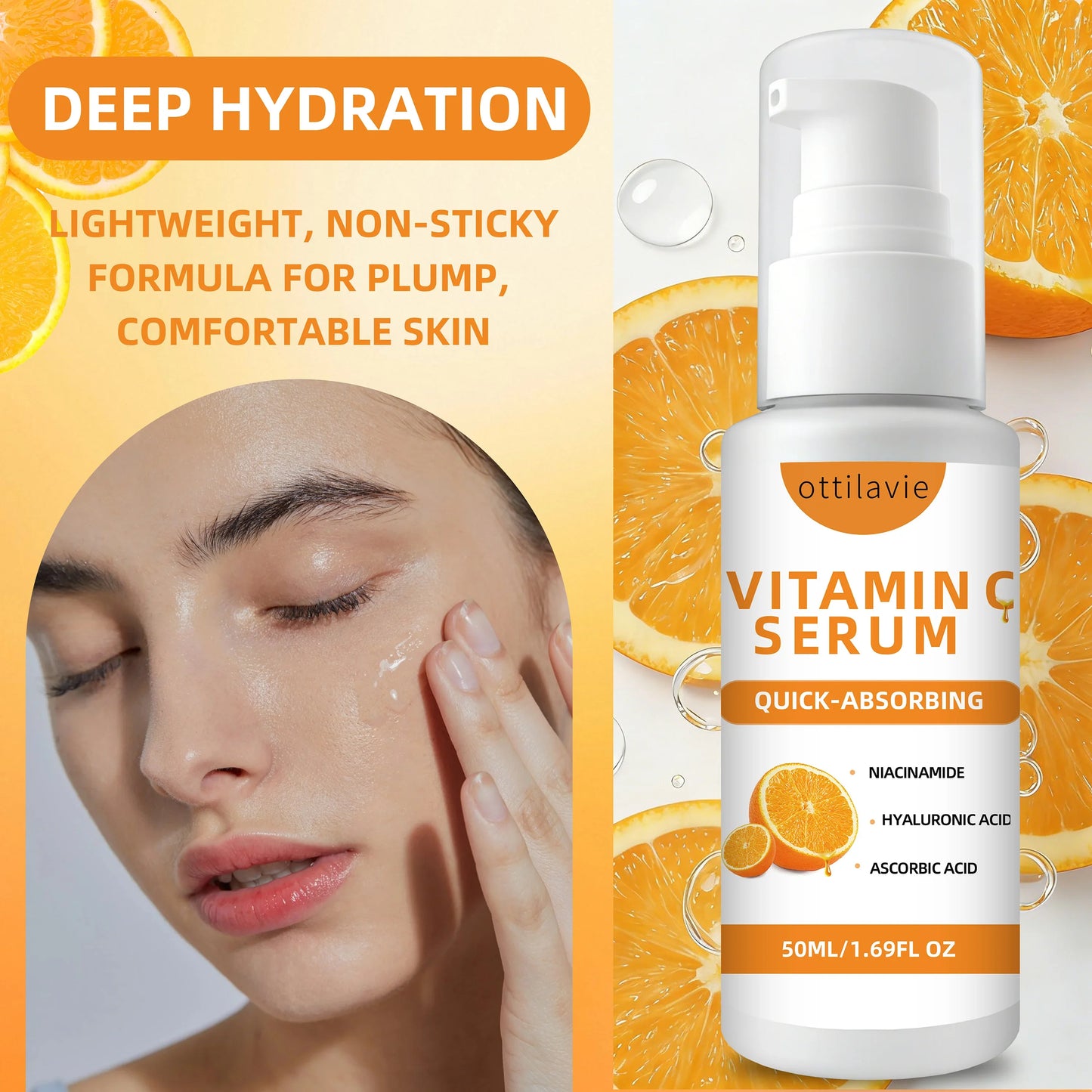 ottilavie Vitamin C Serum – Hydrating Face Serum for Sensitive Skin