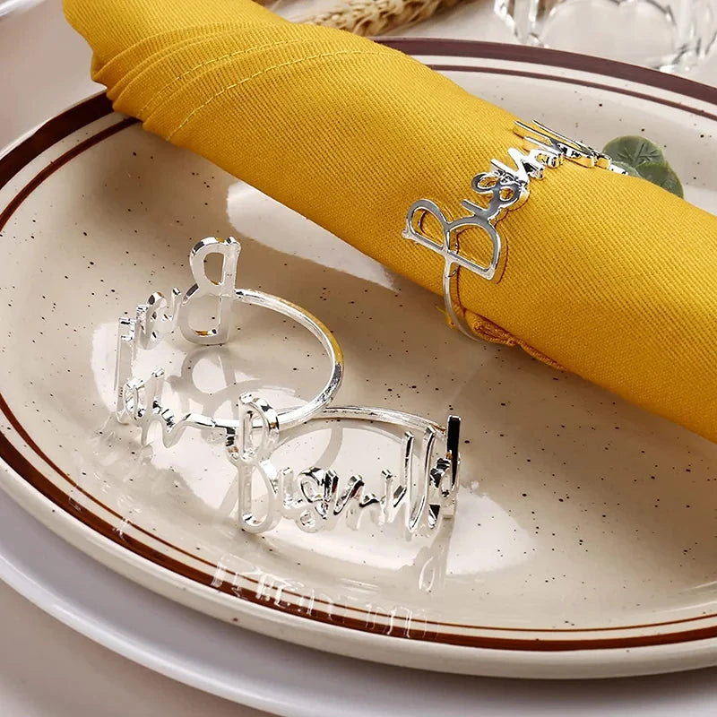 4pc Bismillah Napkin Rings – Eid & Ramadan Table Decor Gift Napkin Rings Set Peaceful Pleasures Health and Wellness