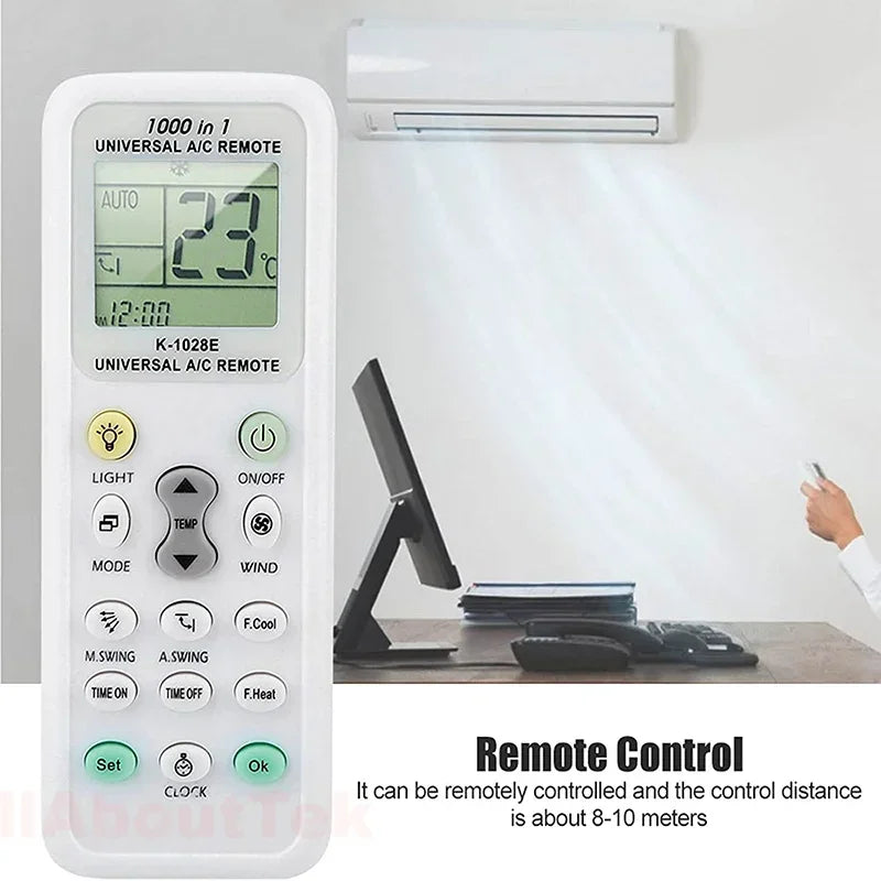 Air Conditioning Universal Remote Control One Click Settings For All Mainstream Brands Without Code LCD Display 1000 In 1 Peaceful Pleasures Health and Wellness