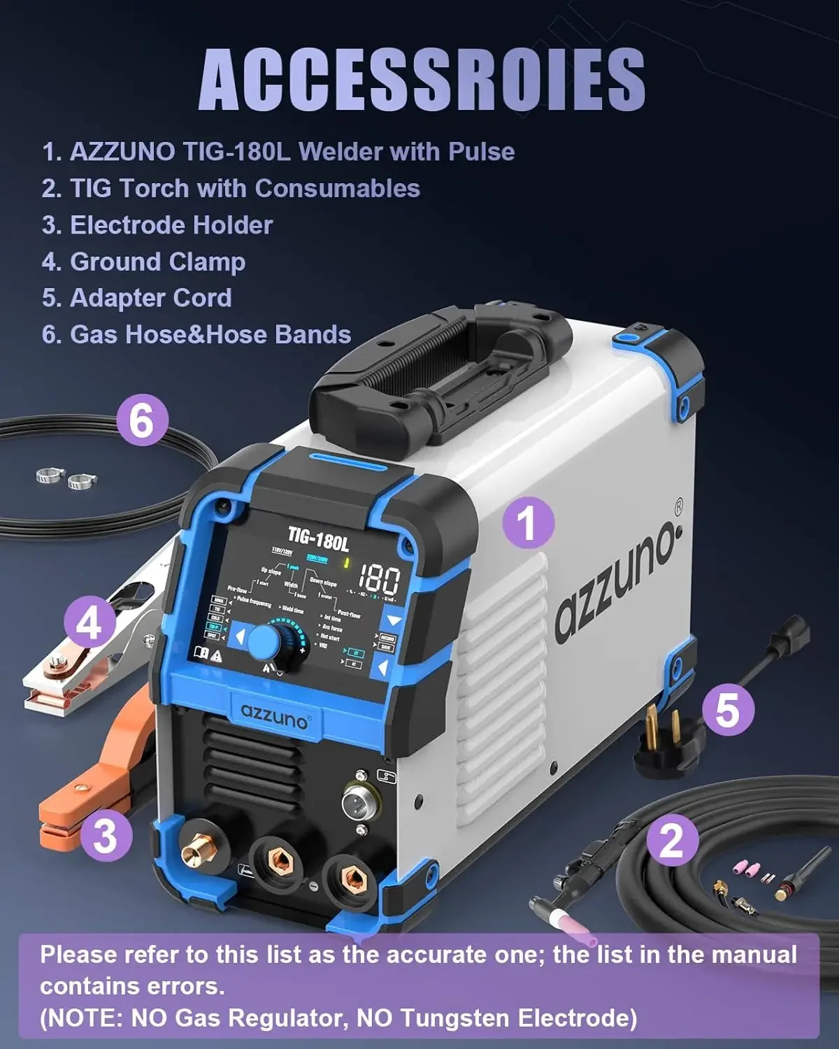 180Amp TIG Welder with Pulse & Cold Modes, Large LED Display, 5-in-1 DC HF/Stick Welding, Dual Voltage 110V&220V Peaceful Pleasures Health and Wellness