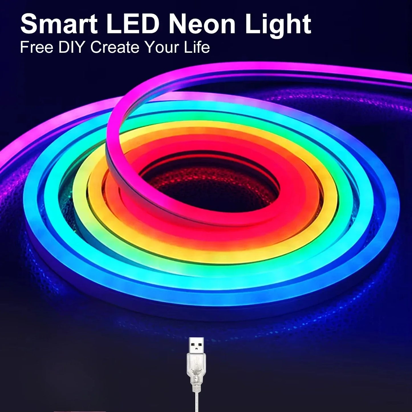3M Neon LED Strip Light | Music Sync & App Control RGBW