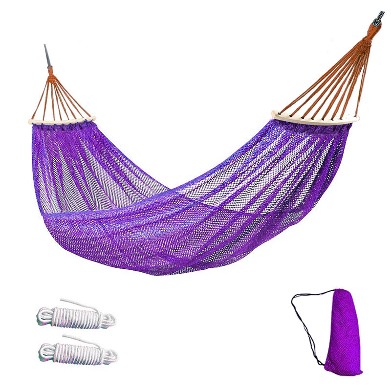 The Hammock Outdoor Ice Wire Mesh Hole Swing and Curved Rod Are Stable Sturdy and Have Good Load-bearing Capacity Peaceful Pleasures Health and Wellness