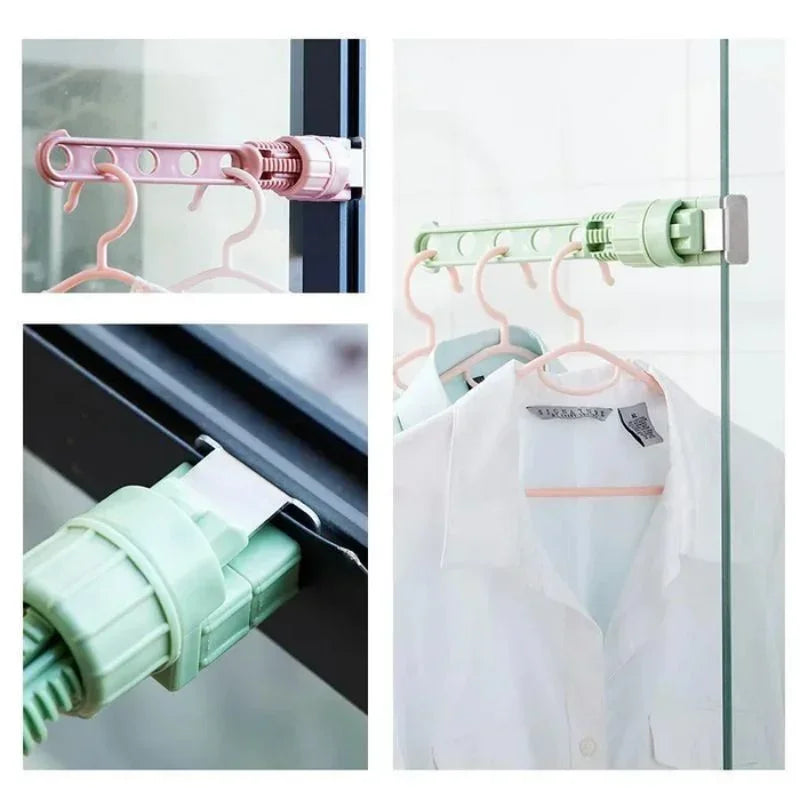 Folding Wall Mount Clothes Hanger – 5-Hook Punch-Free Drying Rack