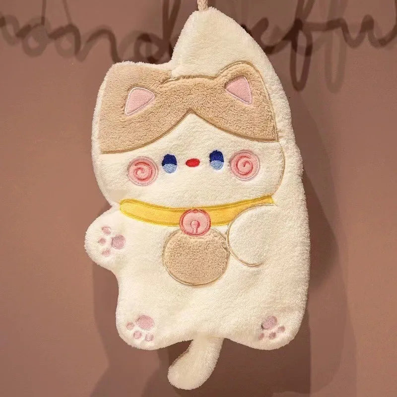 Cute Cartoon Cat Hand Towel – Absorbent Quick-Dry Hanging Towel Hand Towel Peaceful Pleasures Health and Wellness 06 1pc
