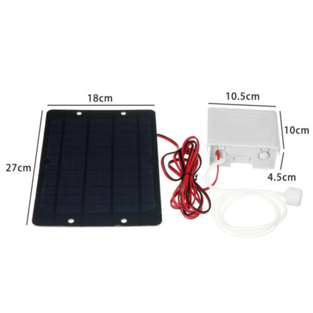 Solar Air Pumps Oxygenator Powered Panel with Built-in Battery PET Pressurized Solar Panel for Camping Fishing Aquarium Tool Peaceful Pleasures Health and Wellness Default