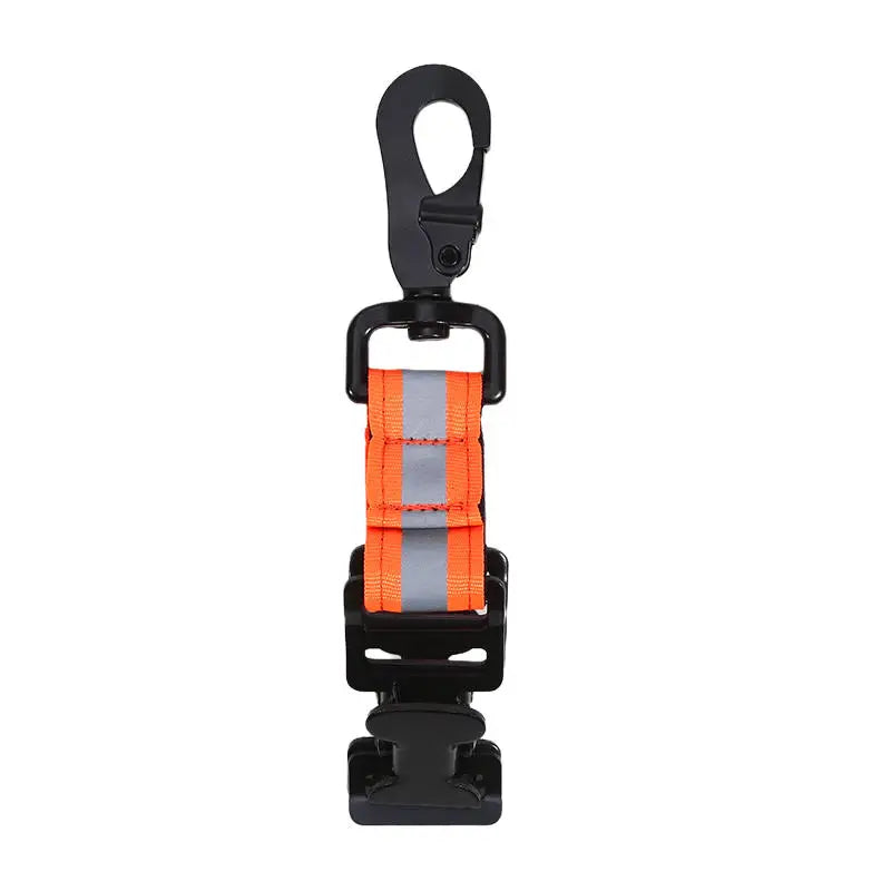 Firefighter Glove Clip Hook with Reflective Strip Portable Hanging Nylon Strap for Outdoor Camping Hiking Rescue Peaceful Pleasures Health and Wellness Orange double clip