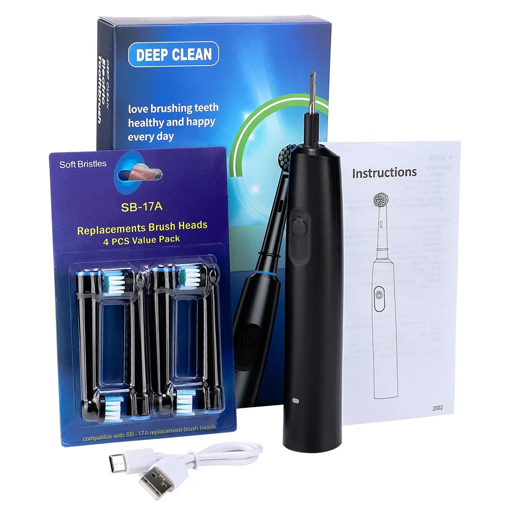 AFDEAL Electric Toothbrush 5 Modes IP67 Rechargeable 4 Heads