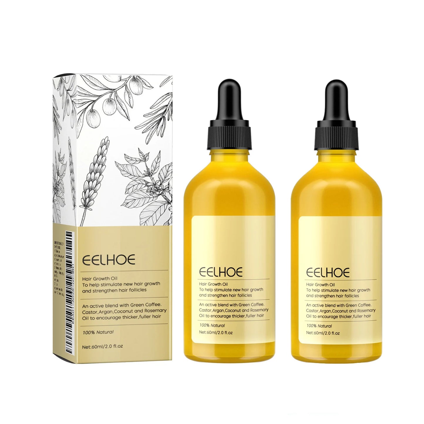 1/2/3pcs Natural Hair Growth Oil Rosemary Anti Hair Loss Regrowth Moisturizing Repair Anti Baldness Fast Hair Growth Serum Oil Peaceful Pleasures Health and Wellness 2PCS
