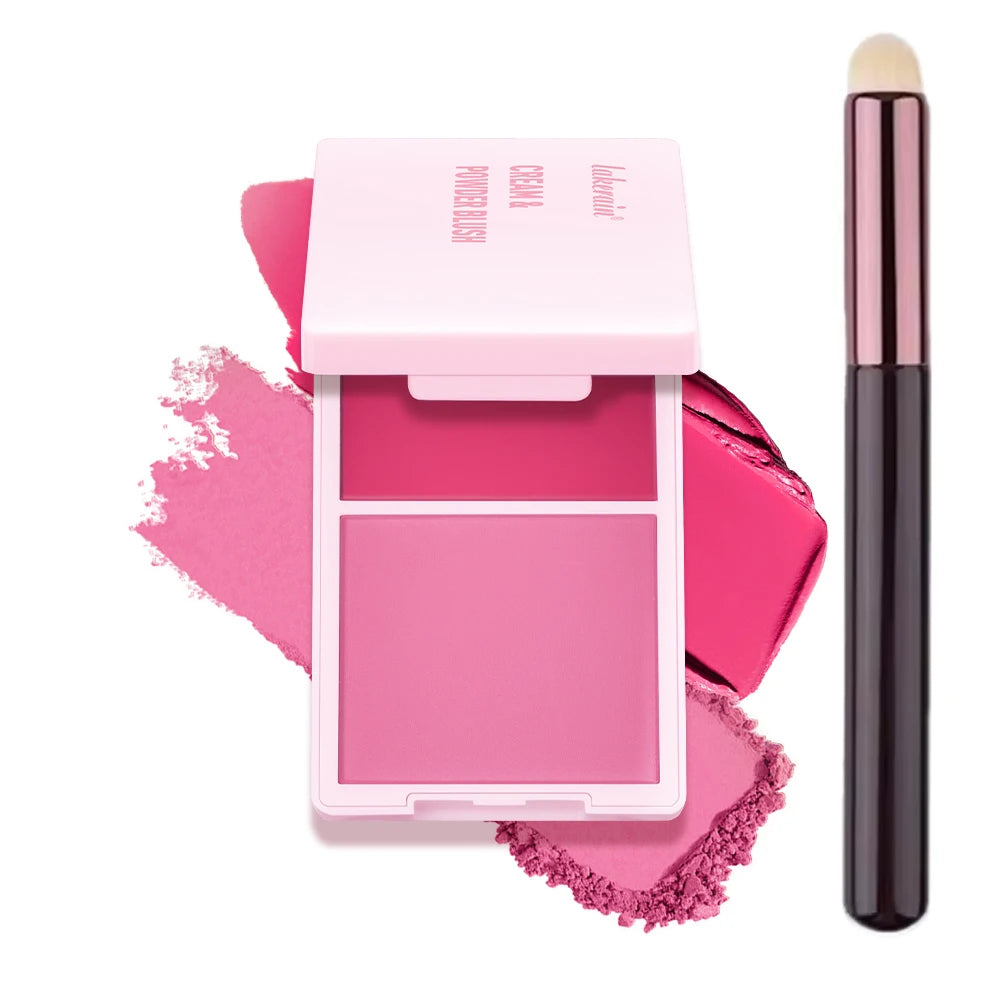 Blush Juvia's Cream Powder Matte Blush Makeup Rose Pan Long-lasting Wearing High Pigment Natural Matte Blush Duo Cosmtics Peaceful Pleasures Health and Wellness 4and brush