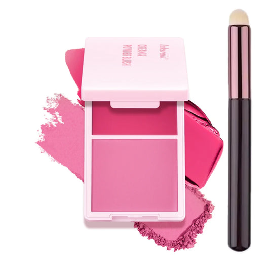 2Color Blush Cream and Brush Powder Long-lasting Wearing High Pigment Natural Matte Blush For Girl Blush Cosmtics Peaceful Pleasures Health and Wellness 4Vibrant Blue Pink